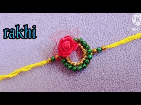 Diy easy rakhi making at home||How to make easy rakhi/pearl rakhi/Handmade rakhi /rakhi making ideas