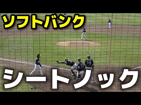 ソフトバンク　試合前シートノック　　巨人 vs ソフトバンク　　２軍練習試合　　ジャイアンツ　ソフトバンクホークス　プロ野球　2025.2.22