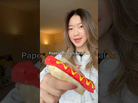 Paper hotdog tutorial 🌭 #diy #papercraft