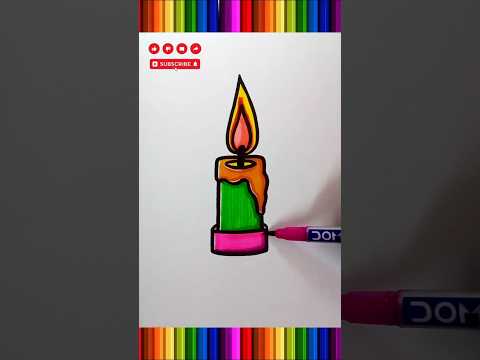 how to coloring a candle #drawing #coloring #satisfying #shorts