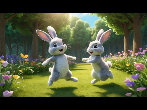 Five Little Bunnies Jumping on the Ground | Fun Nursery Rhyme for Kids | Sing-Along Song  nd