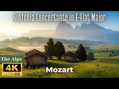 4k Alps Scenic Relaxing Movie - Mozart - Sinfonia Concertante in E-Flat Major