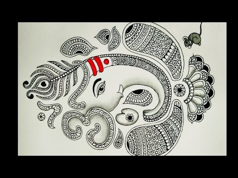 Ganesha Mandala art/ How to draw a beautiful detailed mandala art of Ganpati Bappa/ Ganesha drawing