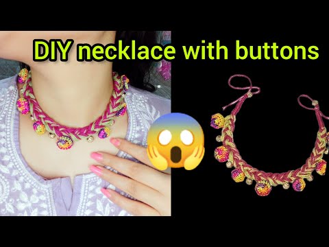 पुराने बटन से क्या बना दिया 😱😨😨| DIY necklace with buttons #handmade #trending #viral #diy #navratri