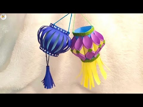 DIY 2 Easy Paper Lantern🏮How To Make Paper AlashKandil For Diwali / Diwali Decoration Ideas at Home🪔