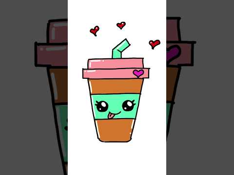 How to draw a cute chocolate drink for kids