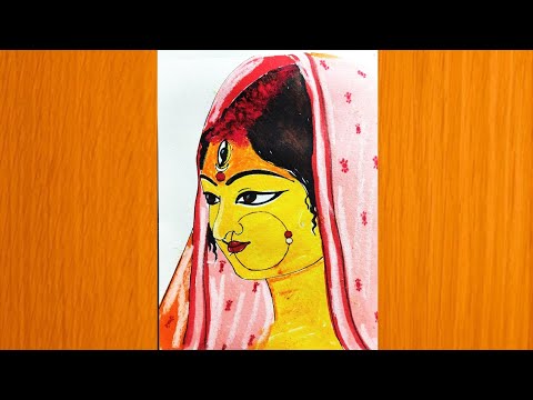 How to draw Maa Durga face || Navratri drawing || easy maa durga face painting||durga puja drawing