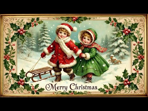 Old World Christmas Postcard Screensaver | Gold Frame TV Art |  | Cozy Winter Art for TV | 4K 2Hrs