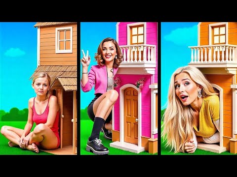 Poor vs Rich vs Giga Rich Home Makeover! Who Builds The BEST House?