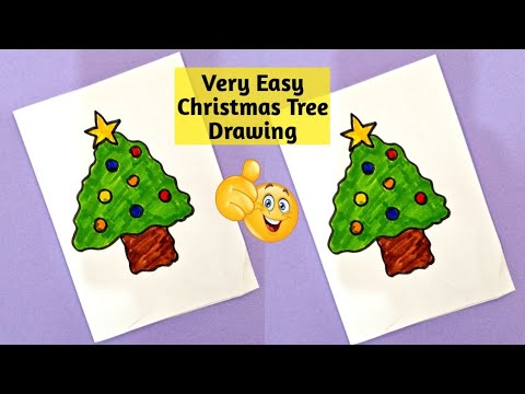 Cute Christmas tree drawing🎄 / Christmas Drawing / Christmas Tree Drawing #christmas #merrychristmas