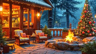 Christmas Jazz Instrumental 2025 - Soft Winter Coffee Music & Bossa Nova 🎄 Coffee Shop Outdoor