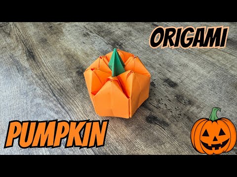 3D ORIGAMI PUMPKIN TUTORIAL HALLOWEEN CRAFT | DIY PUMPKIN ORIGAMI STEP BY STEP FOR HALLOWEEN CRAFT