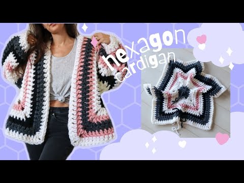 Super Chunky Hexagon Cardigan \\ Free Crochet Pattern! 💕