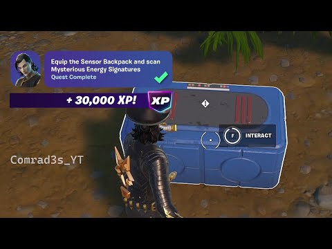 Equip the Sensor Backpack and scan Mysterious Energy Signatures Fortnite