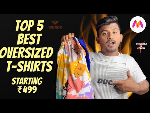 5 BEST Oversized T-SHIRTS FOR MEN UNDER 500🔥MYNTRA HAUL REVIEW 2024 | RAFIQUE SAYYED