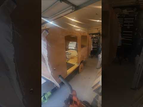 Teardrop camper build no. 11 Bondo fiberglass and expox resin make for a reliable Mini RV camper