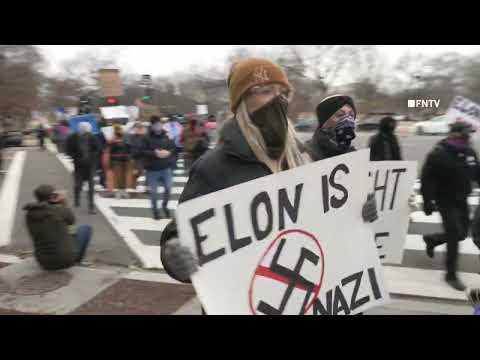 "Elon is a Nazi!" Protesters march to 'Stop Project 2025', "We have 2nd amendment" - Washington DC