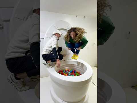 Super HIGH CANNONBALL CONTEST in the Giant Toilet vs BOYFRIEND #shorts