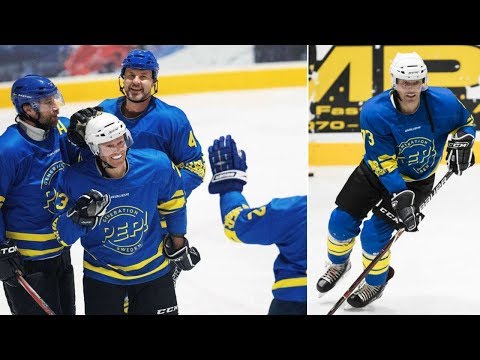 Prince Daniel scores goal at the opening of Ugglebo Arena.