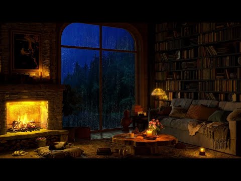 Cozy Night at Reading Nook Ambience 📚 Soft Jazz Instrumental Music for Unwind ~ Jazz Relaxing Music