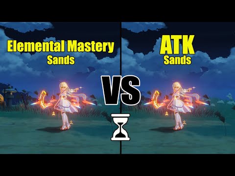 Pyro Traveler ATK vs EM Sands - Genshin impact