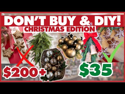 BUDGET Christmas Home Decor DIY Dupes ⭐️ Save HUNDREDS DIYing vs. Buying to get the look for less! 🤯