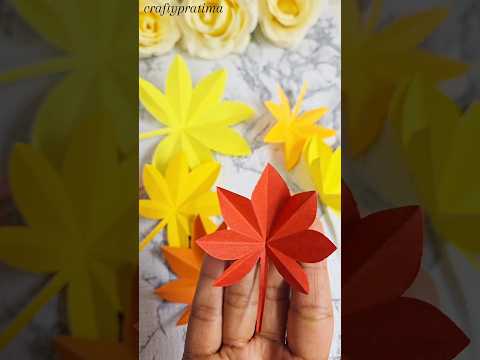 how to make paper leaf #craft #shorts