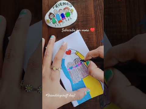 Friendship day card #shortsvideo #satisfying #creative #drawing #easypainting #friendship