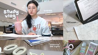 STUDY vlog 🍡 midterm week, 7AM accounting exam, late nights, lots of studying, productive exam prep