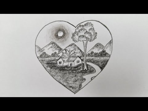 How to Draw Nature Drawing easy and beautiful || easy scenery drawing || pencil drawing