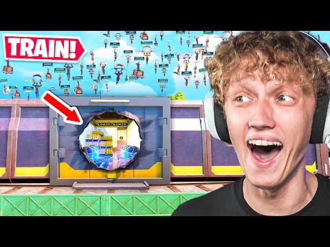 I Got 100 Players To Land On The NEW TRAIN In Season 2 Fortnite! (epic ending)