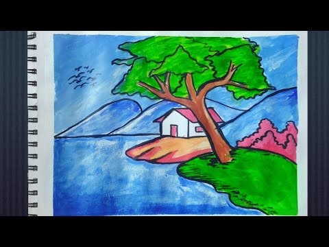 scenery drawing easystepsforbeginners/easy scenery drawing ideas/#art #scenery