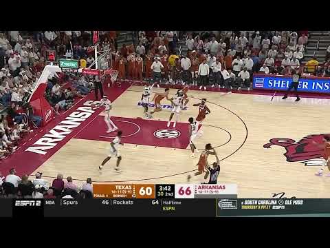 Tre Johnson drops 39pts vs Arkansas in a tight Overtime game