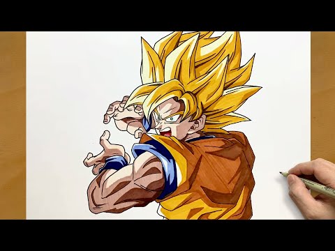 How to Draw Goku SSJ || How to Draw Dragon Ball Characters Step by Step