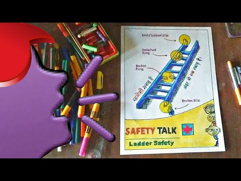 Safety Talk Drawing/ Ladder Safety poster/ Industrial safety tips @modikasundayvlogs9920