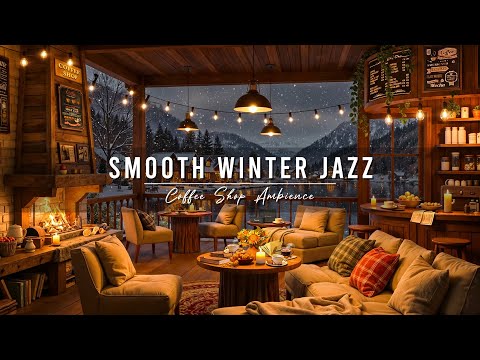 Smooth Jazz Background Music for Work & Study ⛄ Relaxing Winter Jazz Music at Cozy Cafe Ambience