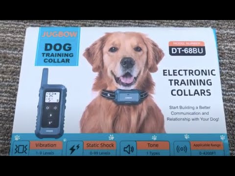 Shocking! JUGBOW Model DT-68BU Dog Collar Unboxing and Use | Shocks, VIbrates and Beeps