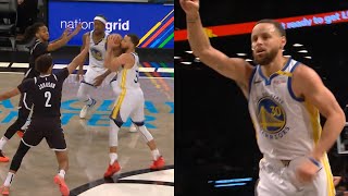 Steph Curry INSANE half court buzzer beater vs Nets and runs straight to locker room 😂