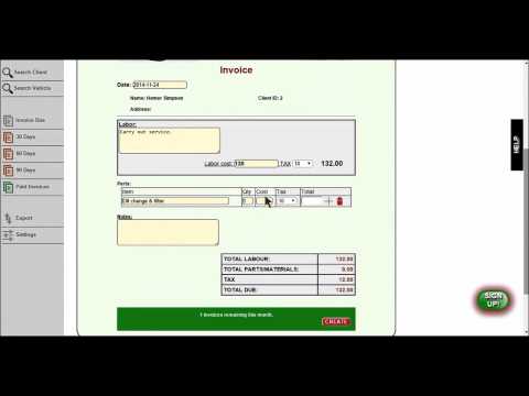 Auto Repair Software - Easily create Invoice in seconds