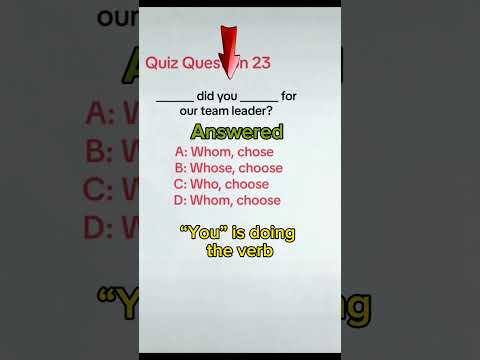 Quiz Question 23 Answered | English Grammar