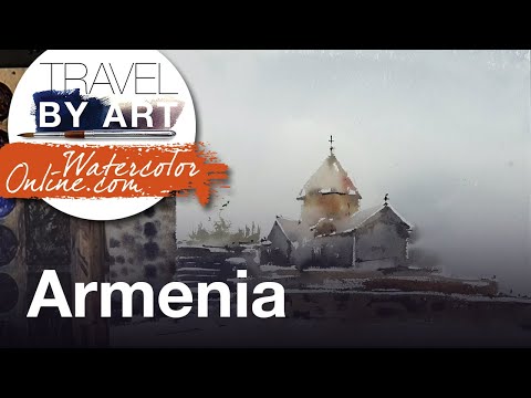 #238 Travel by art, Ep. 96: Armenia (Watercolor Cityscape Demo)