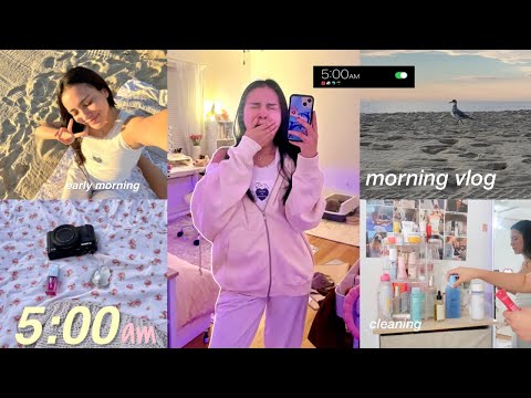 waking up at 5am 🤍 last days of summer, alone time, self care vlog