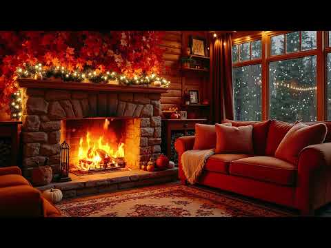 Relaxing Jazz Music and Gentle Fireplace Sounds in Cozy Reading Nook to Relax, Study & Work ❄⛄