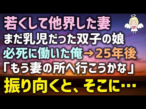 【感動する話】交通事故で若くして他界した妻。まだ乳児だった双子の娘の為に必死に働いた俺→25年後「もう妻の所へ行こうかな」振り向くと、そこに…（泣ける話）感動ストーリー朗読