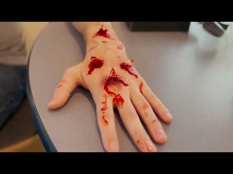 SFX Makeup | Bloody hand with glass