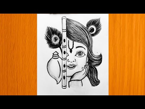 How to draw little krishna half face leasy drawing for beginners | Krishna drawing | Pencil sketch