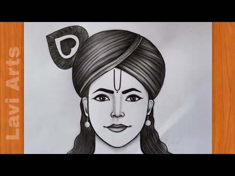 How to Draw Shree Krishna Face (Easy Step by Step) | Krishna Drawing Easy | Drawing | Pencil Sketch