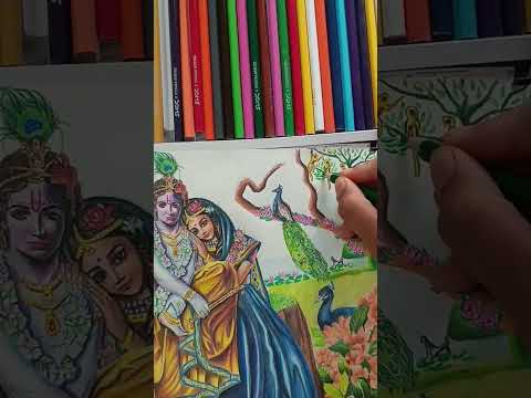 krishn radha drawing. #krishna #krishnaradha #kanha #kanhaiya #radhakrishna #radha