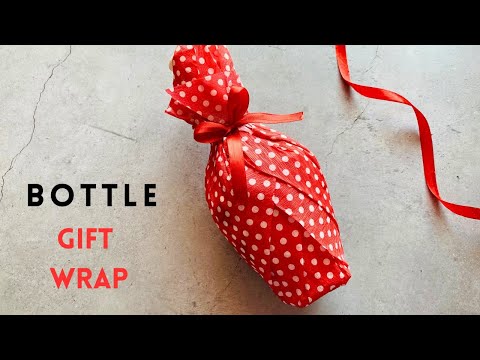 How to Gift Wrap a Bottle | Wrapping Bottle as Gift for Christmas | Gift Wrap a Bottle of Wine