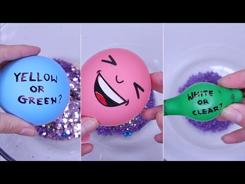 Making slime with balloons - balloon popping guess the color inside #shorts